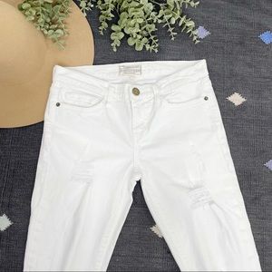 CURRENT ELLIOT •white distressed‎ high rise denim jeans